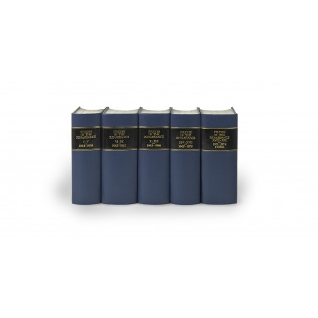 Studies in the Renaissance (volumes I-XXI, 1954-1974) § Renaissance News (volumes XI-XIX, 1958-1966) § Renaissance Quarterly (volumes XX-LXII, 1967-2009)