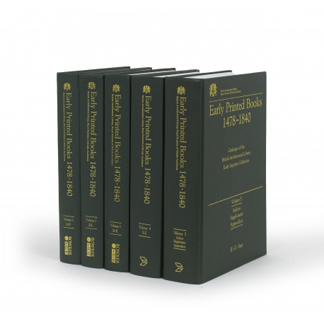 Early printed books 1478-1840. Catalogue of the British Architectural Library Early Imprints Collection, Volume I: A-D § Volume II: E-L § Volume III: M-R § Volume IV: S-Z § Volume V: Indices, supplement, appendices, addenda and corrigenda
