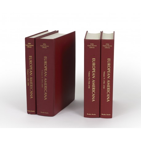 European Americana : a chronological guide to works printed in Europe relating to the Americas, 1493-1776. Volume 1: 1493-1600 § 2: 1601-1650 § 5: 1701-1725 [edited by Dennis C. Landis] § 6: 1726-1750 [edited by Dennis C. Landis]