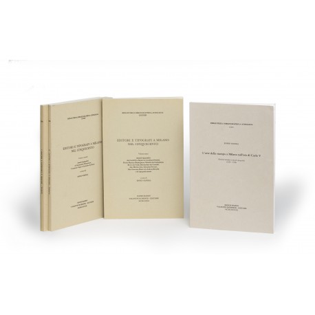 Editori e tipografi a Milano nel cinquecento, 1: Annali tipografici di Nicolò da Gorgonzola, Alessandro Pelizzoni, Agostino da Vimercate e Bernardino da Calusco § 2: Alessandro Minuziano, Leonardo Vegio e Gottardo da Ponte § 3: Fratelli Le Signerre, Leonhard Pachel, Pietro Martire Mantegazza, Zanotto da Castiglione, Rocco da Valle, Bernardino da Castello, Gio. Maria & Gio. Giacomo Ferrari, Gio. Giacomo Rizzi & Andrea Bracchi, e di tipografi minori. Appendice (Bibliotheca Bibliographica Aureliana, 68, 72, 83) § L' arte della stampa a Milano nell'età di Carlo V: notizie storiche e annali tipografici (1526-1556) (Bibliotheca Bibliographica Aureliana, 114)