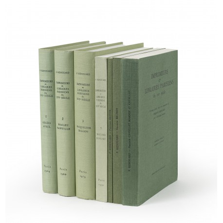 Imprimeurs & libraires parisiens du XVIe siècle : Ouvrage publié d’après les manuscrits de Philippe Renouard par le Service des Travaux Historiques de la Ville de Paris avec le concours de Bibliothèque Nationale. 1. Abada – Avril § 2. Baaleu – Banville § 3. Baquelier – Billon § 5. Bocard – Bonamy § Fascicule : Breyer § Fascicule : Brumen § Fascicule : Cavellat, Marnef & Cavellat