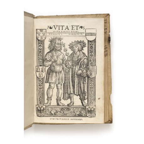 Charlemagne and Charles V in a woodcut by Anton Woensam von Worms. Height of binding 222 mm