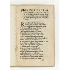 A poem "suffused with sensual imagery" written for the marriage of sixteen year-old Madeleine de Valois to James V of Scotland (page dimensions 148 × 95 mm)