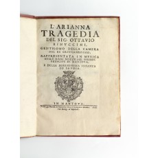 The libretto of Monteverdi’s second opera, in its rare first edition (page dimensions 218 × 455 mm)