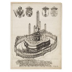 The "Tritonbrunnen" in the Maximiliansplatz, Nuremberg. Engraving by Johann Georg Erasmus (410 × 312 mm, platemark)