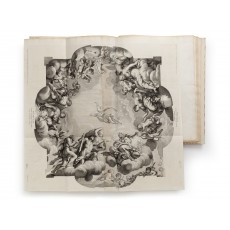 Ceiling in the Sala di Giove, Pitti Palace, decorated by Pietro da Cortona. Engraving with etching by Jacques Bondeau (660 × 725 mm, platemark)