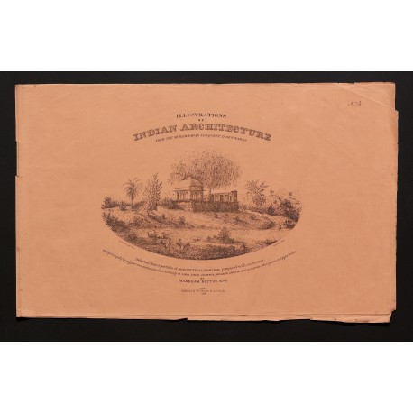 Part-wrapper for Fascicule IV ("Ruined Barahdurri, near Jounpur"), printed at The Oriental Lithographic Press established in Calcutta by Jean-Baptiste Tassin, in 1829-1830 (325 × 515 mm)