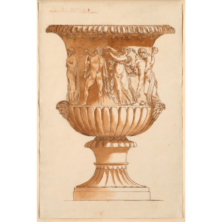 The Borghese vase, drawn in pen and dark brown ink and brown wash (sheet 408 × 272 mm)