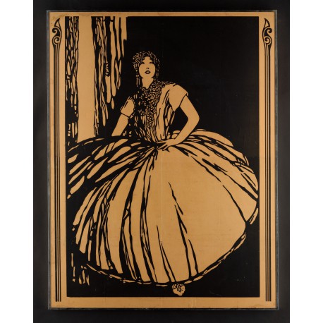 A poster of Ruth St. Denis, in her “Nautch Dance”, attributed to Will Bradley