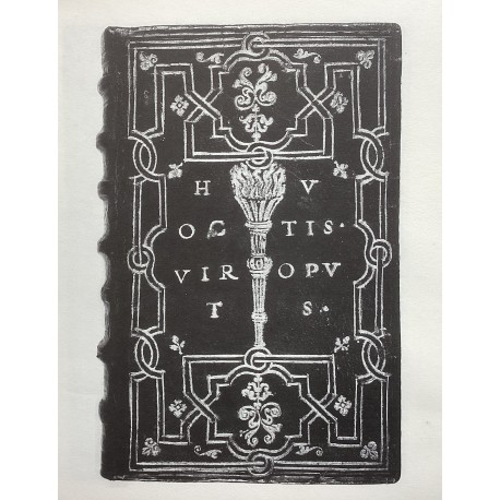 Bindings for an unknown collector using the motto “Hoc virtutis opus”