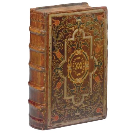 Bindings decorated by the motto “Quiesco Tandem”